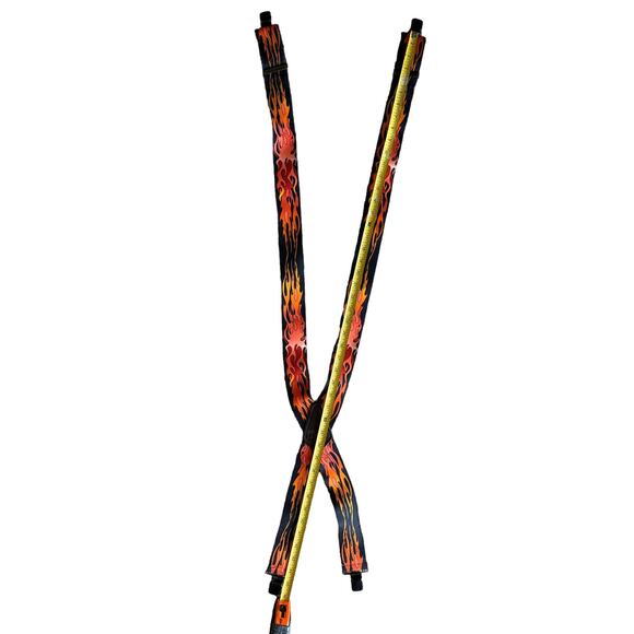 Hold Up Fire Flame Black Adjustable Suspenders - Picture 4 of 4